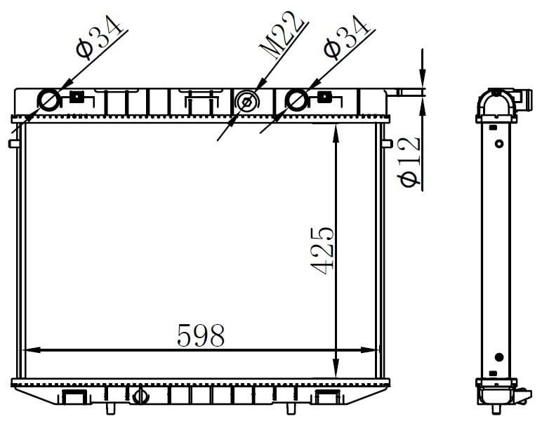 RADYATOR BRAZİNG MT 425X598X26 FRONTERA A 92-98 63244