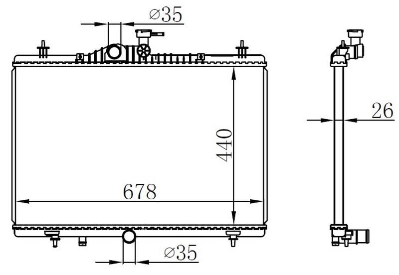 RADYATOR BRAZİNG MT 440X678X26 KOLEOS 2.0İ/2.5İ 08 637645