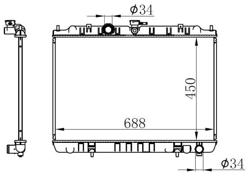 RADYATOR BRAZİNG MT 450X688X16 SUCCE 1.6İ