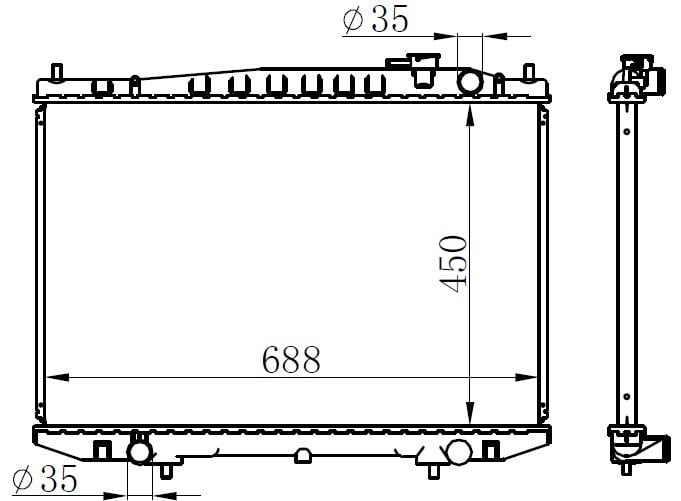 RADYATOR BRAZİNG MT 450X710X16 D22 2.5 TD/3.2D 67356