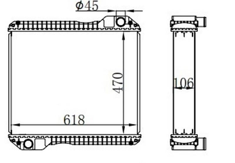 RADYATOR BRAZİNG MT 470X618X106 3CX ÇARPRAZ