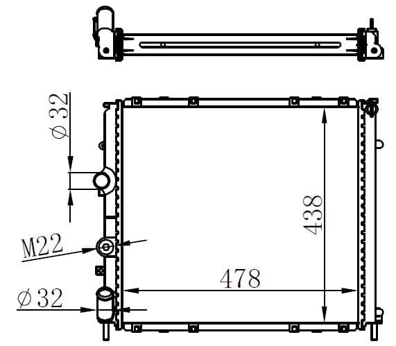 RADYATOR BRAZİNG MT 478X438X32 KARSAN J10
