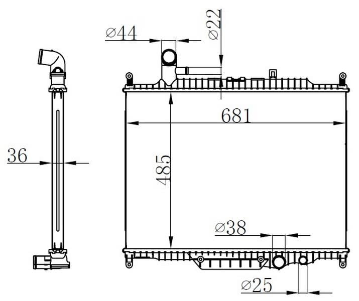 RADYATOR BRAZİNG MT 485X681X36 DİSCOVERY IV 3.0TD 10 / RANGE SPORT 3.0TD 05 64332