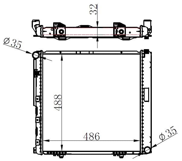 RADYATOR BRAZİNG MT 486X488X32 E 200/230 W124 84- 62748