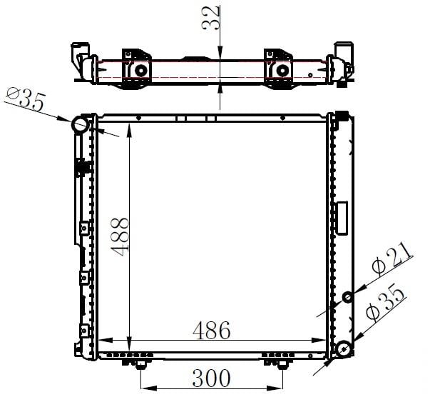 RADYATOR BRAZİNG MT 486X488X32 E200/220 W124 84- 62764
