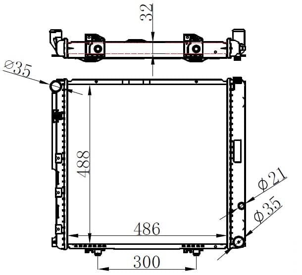 RADYATOR BRAZİNG MT 486X488X32 E200/220 W124 84- 62764