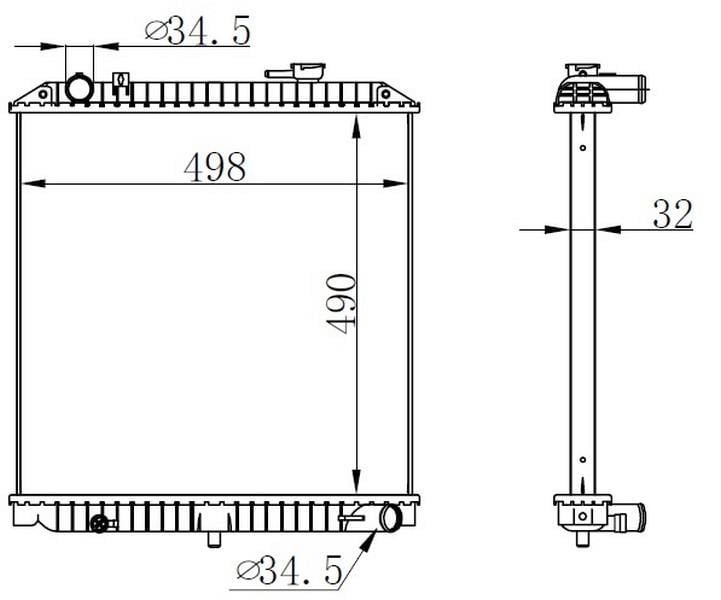 RADYATOR BRAZİNG MT 490X498X32 PREGİO 2005