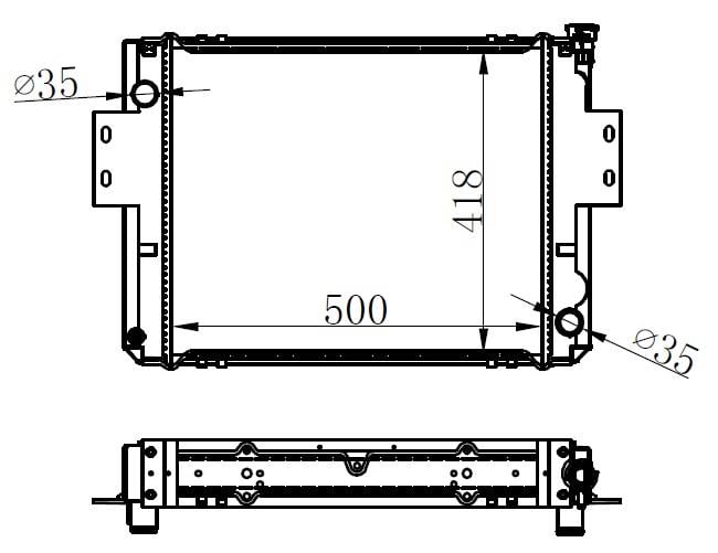 RADYATOR BRAZİNG MT 500X418X40 FORKLİFT