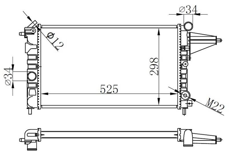 RADYATOR BRAZİNG MT 525X298X22 VECTRA A 1.6İ 88