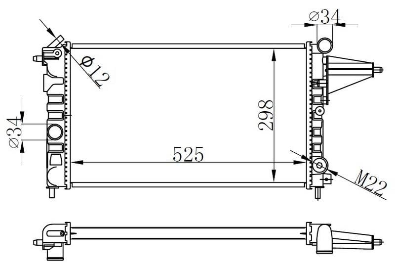 RADYATOR BRAZİNG MT 525X298X22 VECTRA A 1.6İ 88