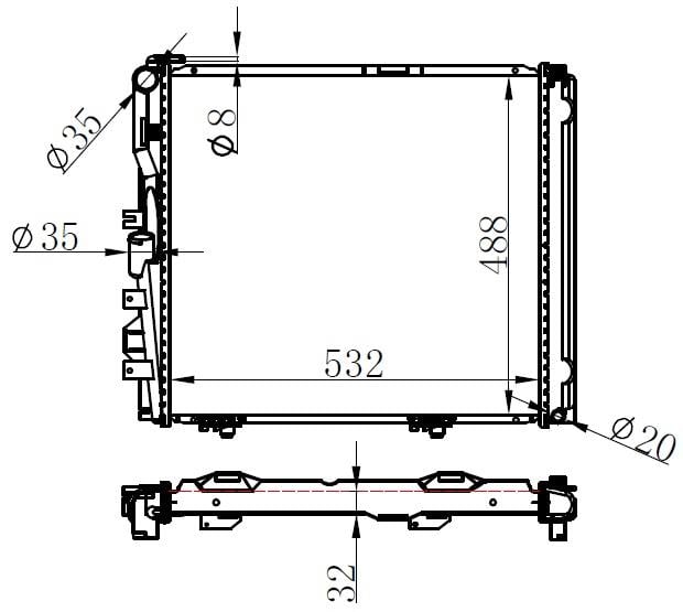RADYATOR BRAZİNG MT 532X488X32 E 260/280/320 W124 84- 62683A