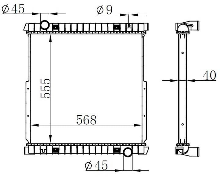 RADYATOR BRAZİNG MT 555X568X40 EURO CARGO E13/E15/E17/E18/E21/E22/E24/E28 01- 63333