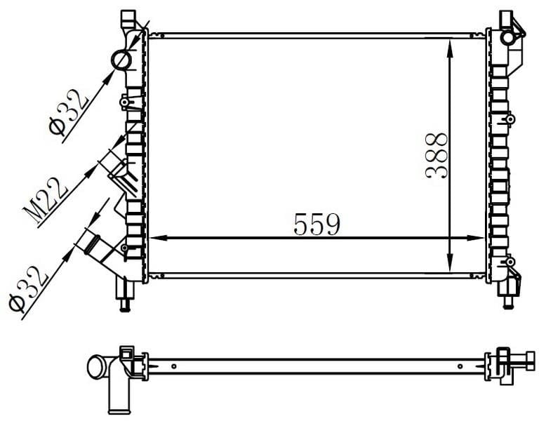 RADYATOR BRAZİNG MT 559X388X26 LAGUNA 1.6İ 94