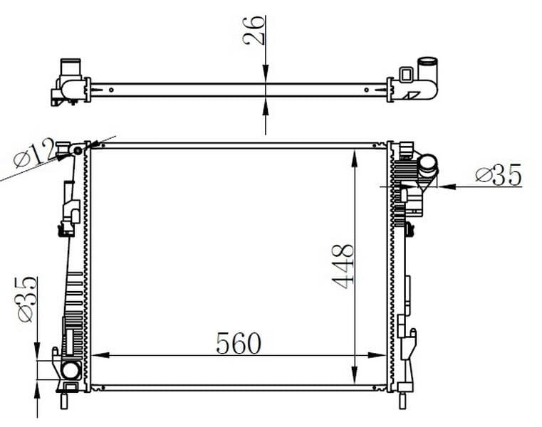 RADYATOR BRAZİNG MT 560X448X26 TRAFFİC II 2.0 DCİ 2001 63122-2140000Q0C
