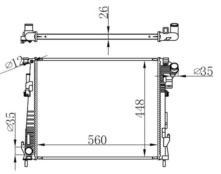 RADYATOR BRAZİNG MT 560X448X26 TRAFFİC II 2.0 DCİ 2001 63122-2140000Q0C