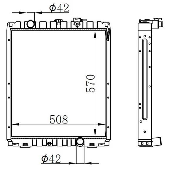 RADYATOR BRAZİNG MT 570X508X36 HD75 KAMYON