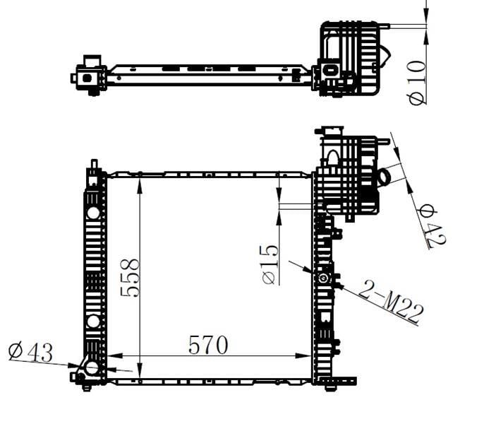 RADYATOR BRAZİNG MT 570X558X32 ÇİFT MÜŞÜRLÜ 62559A