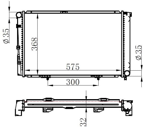 RADYATOR BRAZİNG MT 575X368X32 190D W201 82- 62671