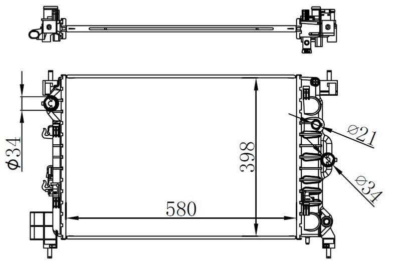 RADYATOR BRAZİNG MT 580X398X16 MOKKA 1.6İ / AVEO / TRAX 13 61697