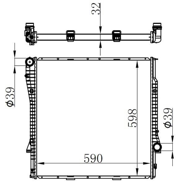 RADYATOR BRAZİNG MT 590X598X32 E53 X5 3.0D 00 60789A