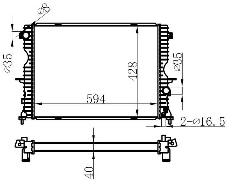 RADYATOR BRAZİNG MT 594X428X40 DİSCOVERY II 2.5 TD5 1998 64312A-PCC107270-PCS000010