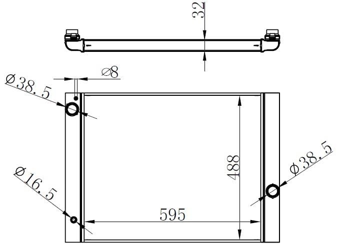 RADYATOR BRAZİNG MT 595X488X32 5 E60-E61 03 / 7 E65-E66-E67-E68 2001 KOMPLE ALUMİNYUM 60763