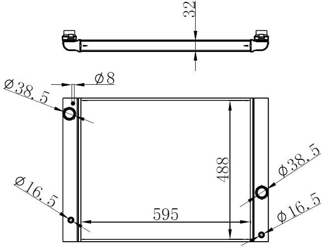 RADYATOR BRAZİNG MT 595X488XX32 5 E60-E61 03 / 7 E65-E66-E67-E68 2001 KOMPLE ALUMİNYUM 60772