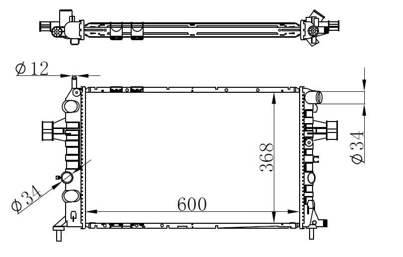 RADYATOR BRAZİNG MT 600X368X26 ASTRA G- 1.4İ/1.6İ/1.8İ/2.2İ 98-