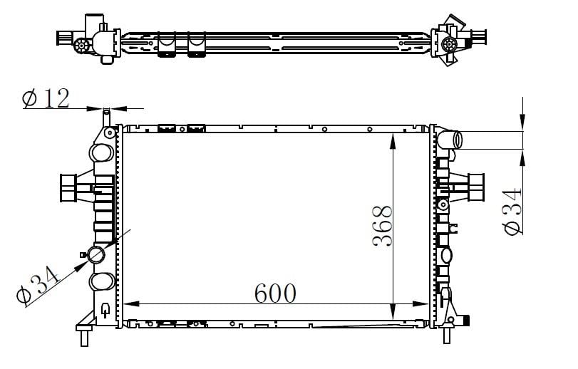 RADYATOR BRAZİNG MT 600X368X26 ASTRA G- 1.4İ/1.6İ/1.8İ/2.2İ 98-