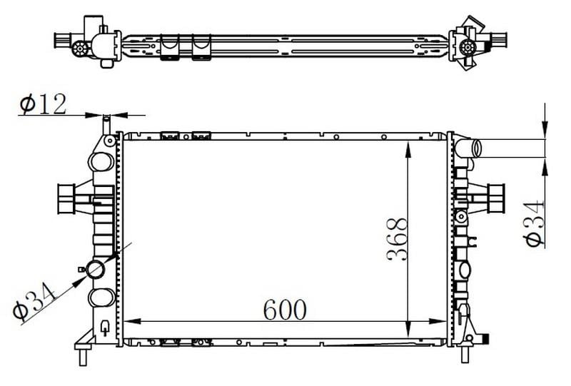 RADYATOR BRAZİNG MT 600X368X32 ASTRA G -1.4İ/1.6İ/1.8İ/2.2İ 98-