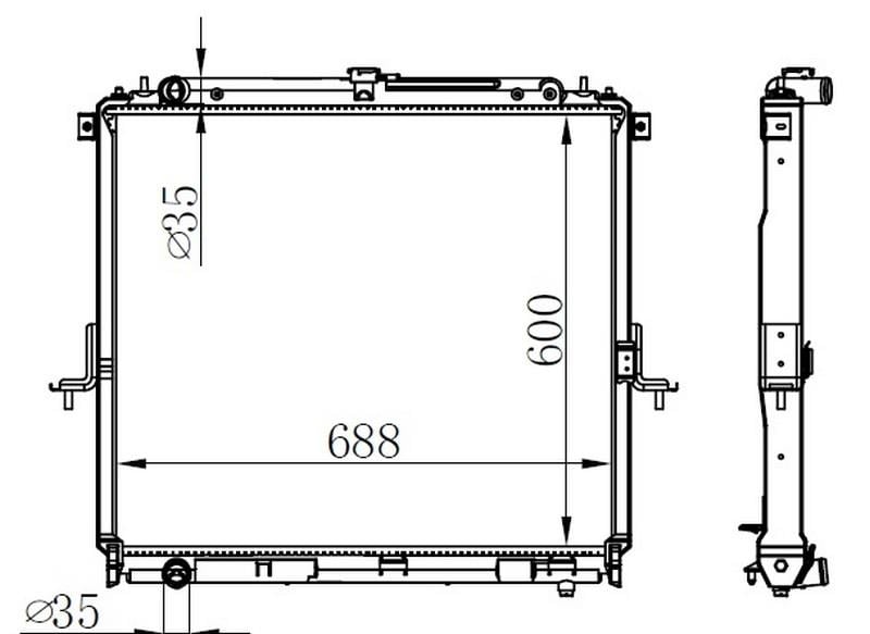 RADYATOR BRAZİNG MT 600X688X26 NAVARA - 2.5DCI 05-