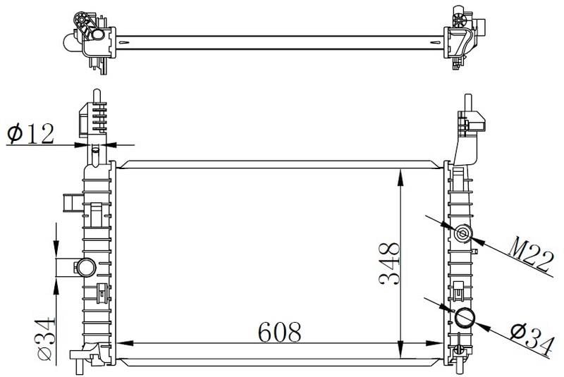 RADYATOR BRAZİNG MT 608X348X26 MERİVA 1.7 CDTİ 03 63087A