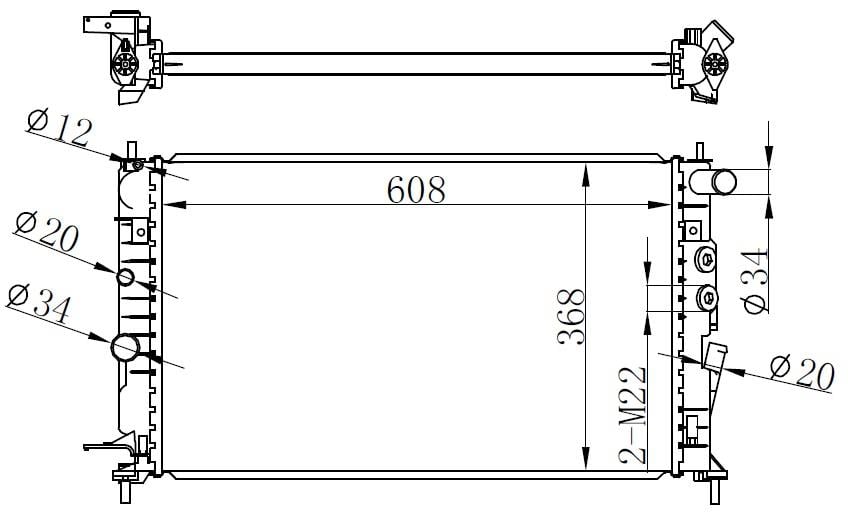 RADYATOR BRAZİNG MT 608X368X26 OPEL VECTRA B 2.5 63013A