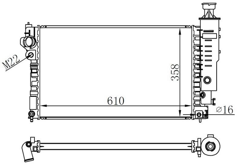 RADYATOR BRAZİNG MT 610X358X22 405 1.6 92 63527