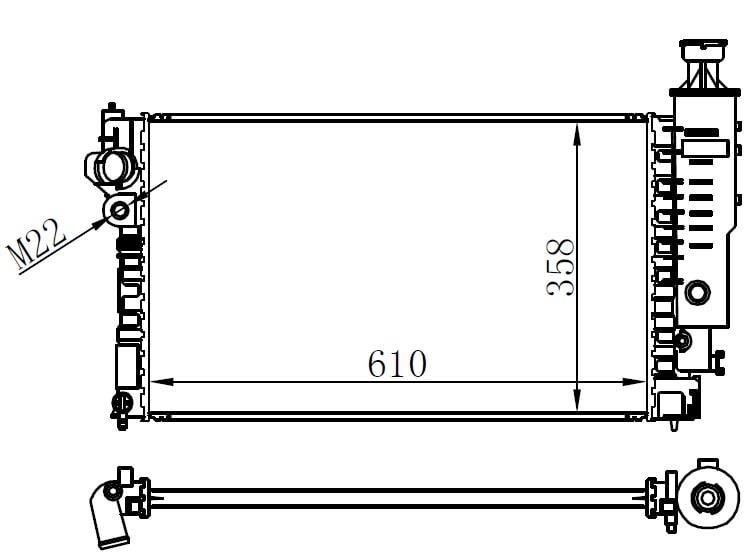 RADYATOR BRAZİNG MT 610X358X26 405-1.4/1.6/1.8/2.0/1.9D 92-