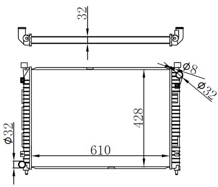 RADYATOR BRAZİNG MT 610X428X32 FREELANDER 1.8İ 97 64301A