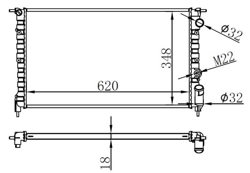 RADYATOR BRAZİNG MT 620X348X18 R21 1.7/2.0İ 89- / ESPACE 91- 63918