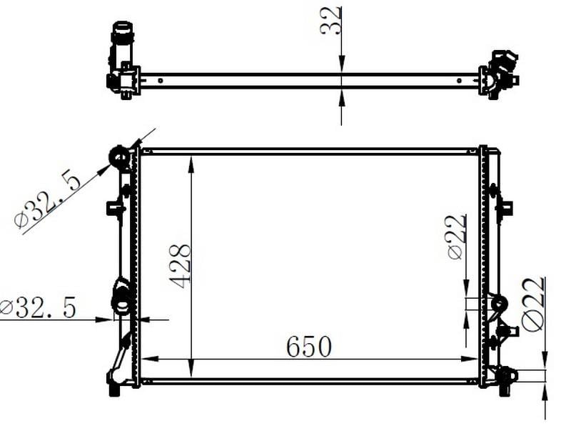 RADYATOR BRAZİNG MT 650X428X32 A3 1.2 TFSI 03- 65295