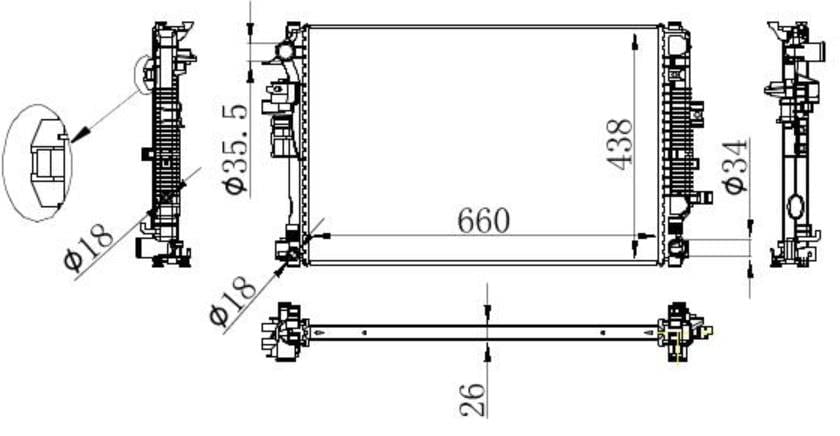 RADYATOR BRAZİNG MT 660X440X26 INSİGNİA B 1.6 D 2017 33198