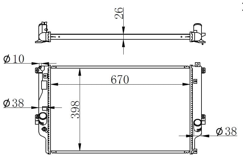 RADYATOR BRAZİNG MT 670X411X26 RAV 4 2.0 D4D 2012 646864