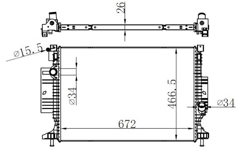 RADYATOR BRAZİNG MT 672X466X26 FOCUS 11 /KUGA 13 /CMAX 10 1.5 ECOBOSST - 2.0 TDCI 606215