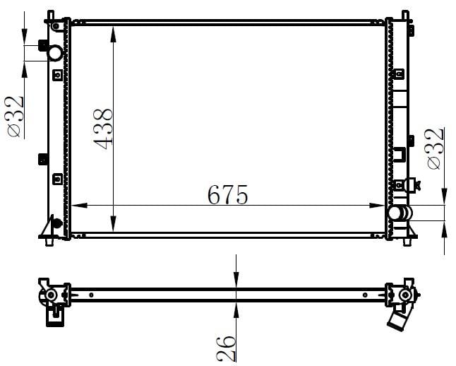 RADYATOR BRAZİNG MT 675X438X26 CİVİC RS 2017