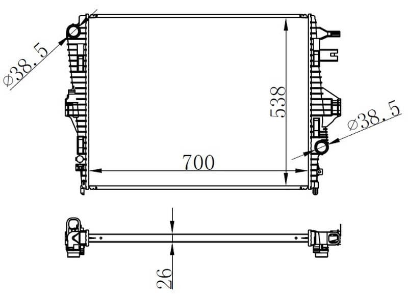 RADYATOR BRAZİNG MT 700X538X26 Q7/TOUAREG 3.0 D 2010 /CAYENNE 3.0D 10 65297