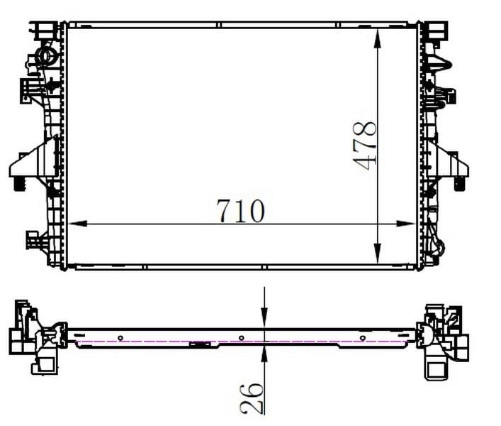 RADYATOR BRAZİNG MT 710X478X26 T6 2.0 TDI T6 65285