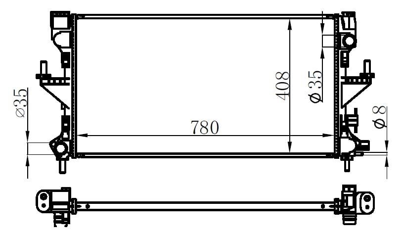 RADYATOR BRAZİNG MT 780X408X22 DUCATO IV 780 MM 2015 606554
