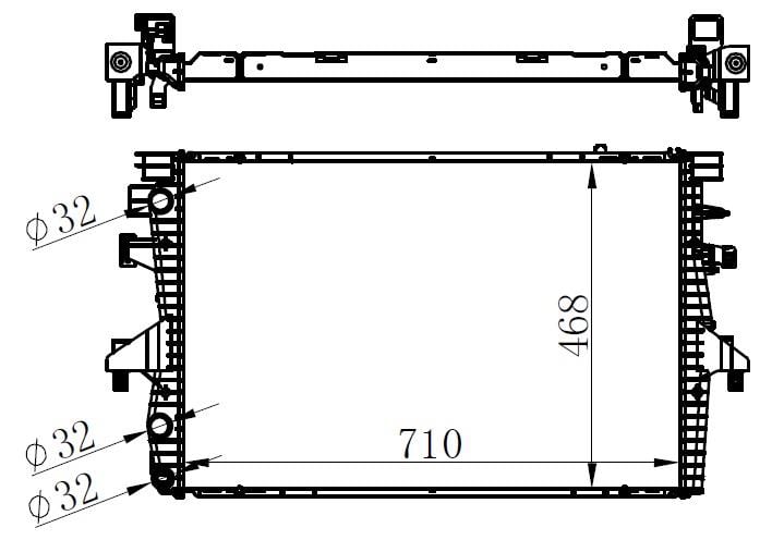 RADYATÖR BRAZİNG MULTIVAN V-T5-1.9 TDİ-2.0 AC KLİMASIZ MEK OTOM 710x468x26
