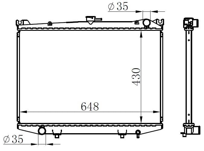 RADYATÖR BRAZİNG NISSAN D21 2.3D-2.5D MEK 428x672x26