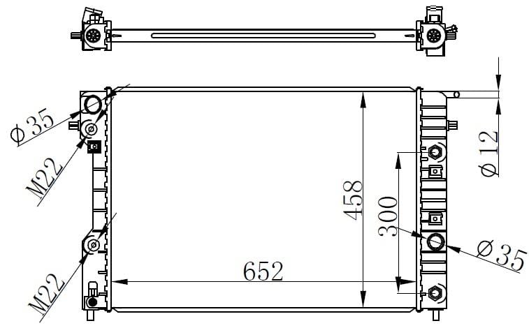 RADYATÖR BRAZİNG OMEGA B 2.0-2.2 16V 95-98 AC OTOM 652x458x26