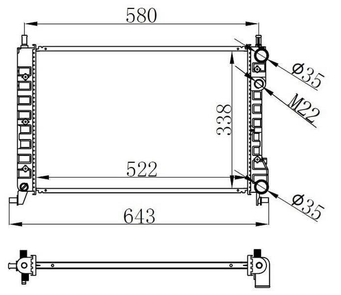 RADYATÖR BRAZİNG PALIO-ALBEA-STRADA 96>1.2-1.4-1.6 16V KLİMASIZ MEK 522x359x23
