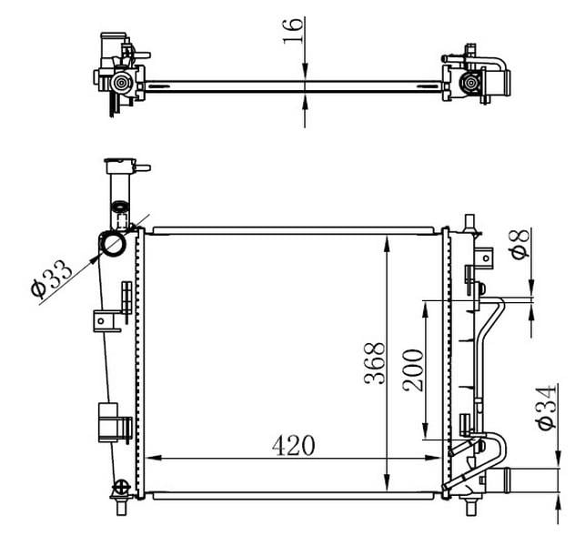 RADYATÖR BRAZİNG PİCANTO 1.0i-1.2i 11 > OTOM 420x368x16